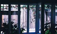 Flowers and Grapes stained Glass