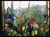 Flowers and Grapes stained Glass