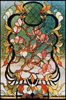 Flowers and Grapes stained Glass