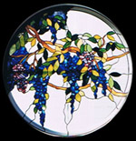 Flowers and Grapes stained Glass