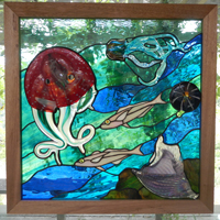 Tropical fish and Jungle Stained Glass