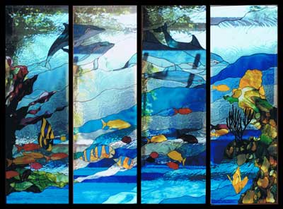 Tropical fish and Jungle Stained Glass